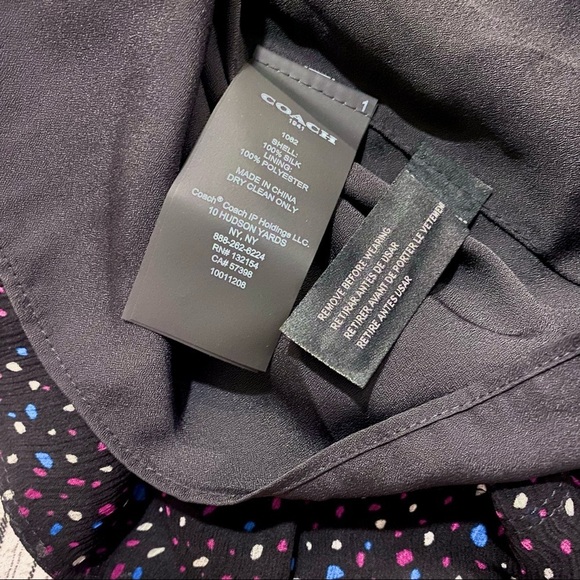 COACH Silk Tiered Midi skirt Button Twee Luxury - Picture 8 of 11